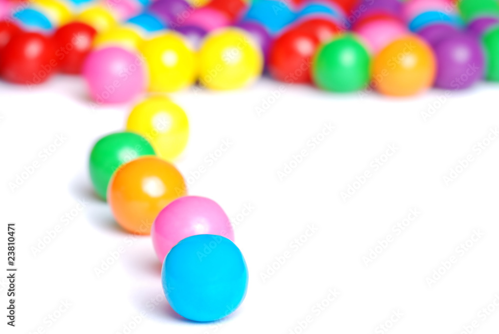 line of gum balls line of gum balls