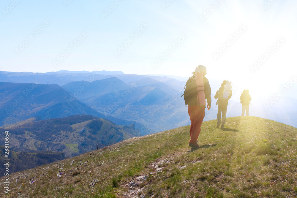 Naklejka premium Hiking