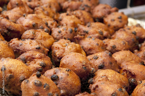 close up of dutch oliebollen