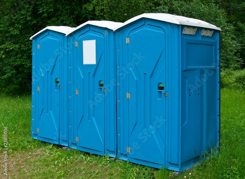 Transportable toilets in the park