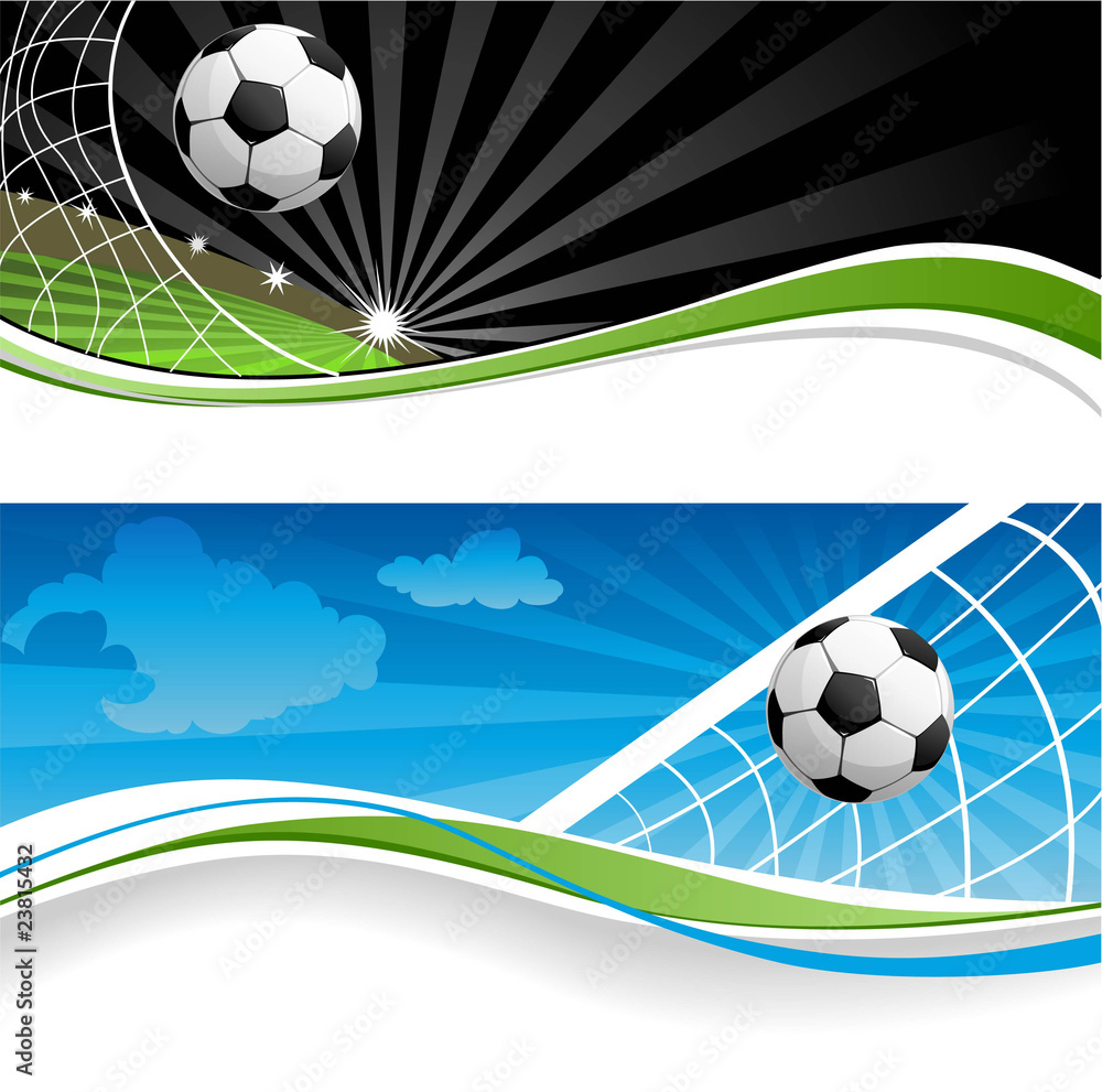 Naklejka premium Two soccer banners