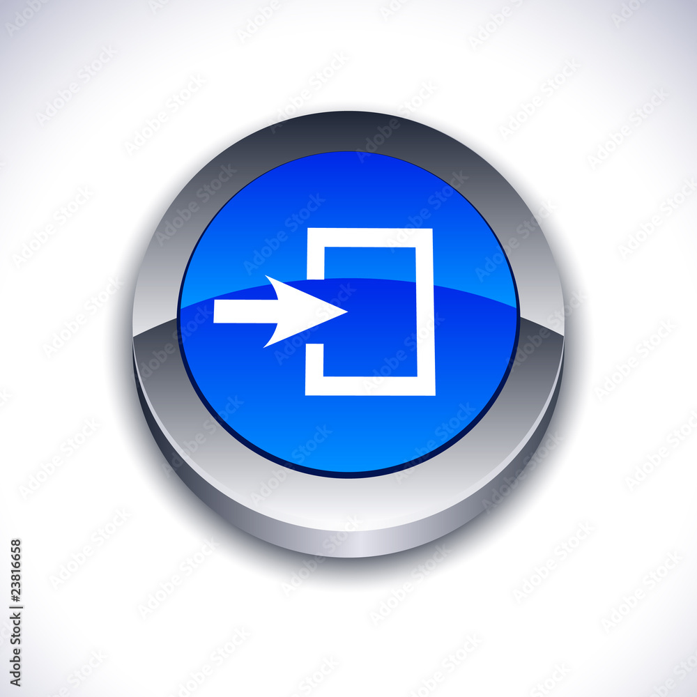 Entrance 3d button. Entrance 3d button.