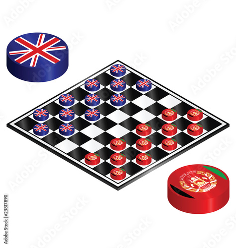 UK Afghanistan conflict played out on a checkers board