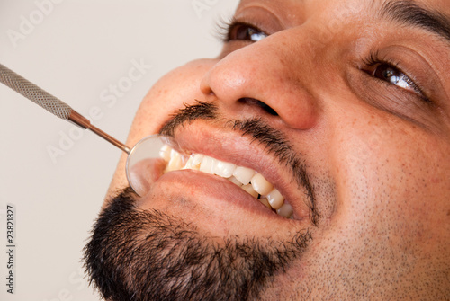 A patient gets dental treatment