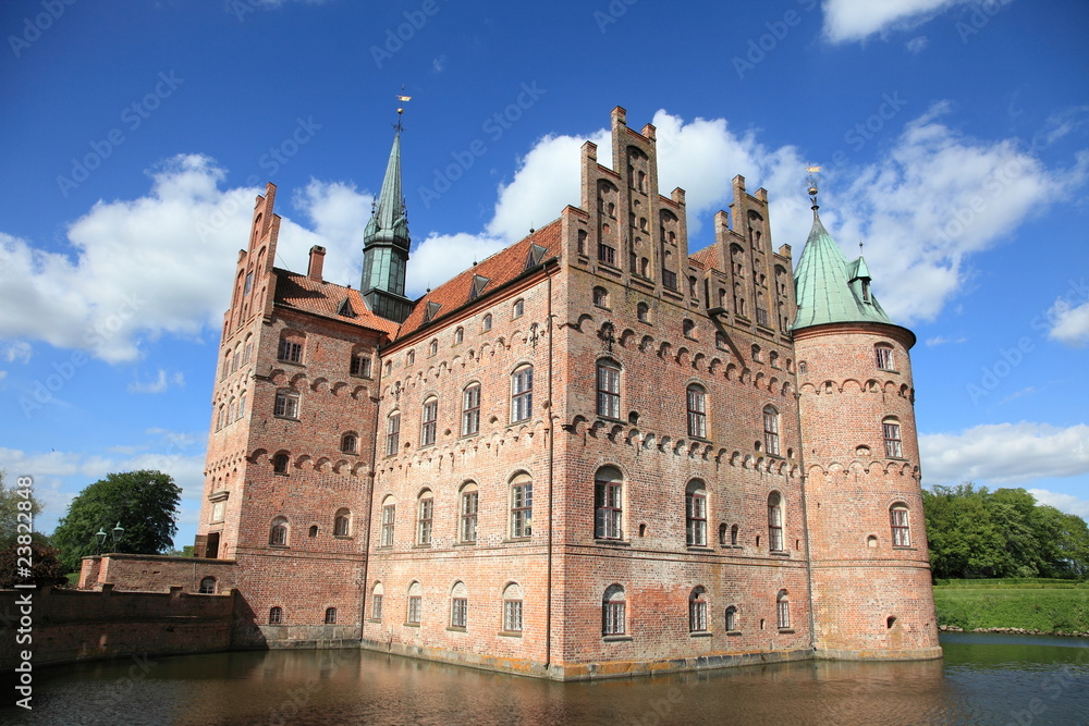 Egeskov castle, landmark fairy tale castle in Denmark