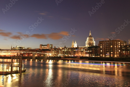 London night cityscape and Thames river