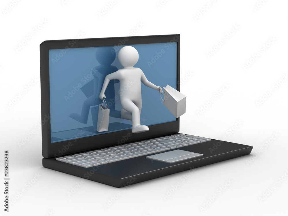 Electronic commerce. Delivery of goods. Isolated 3D image Electronic commerce. Delivery of goods. Isolated 3D image