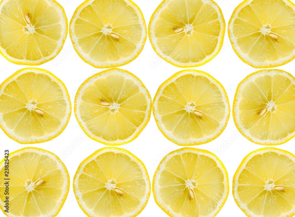 Fresh lemon slices on white background Fresh lemon slices on white background