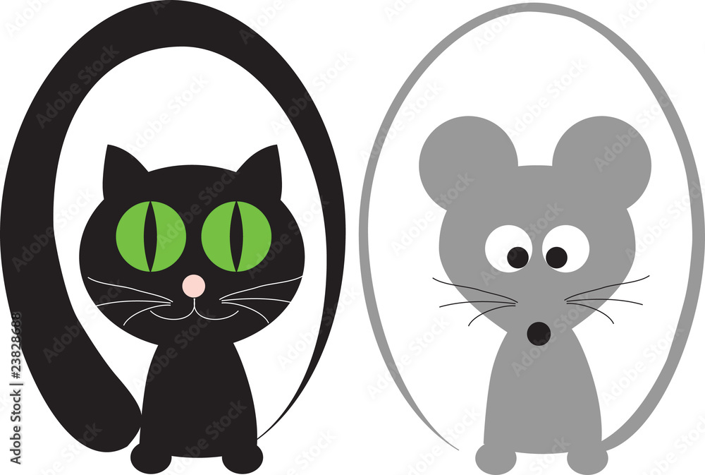 Obraz premium Cat and mouse