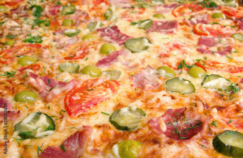 pizza ham and vegetable pizza ham and vegetable
