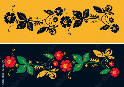 Pattern in style hohloma national creativity