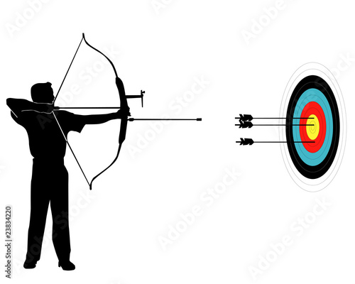 Sports marksman from onions on a target
