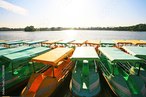 boat at yuanmingyuan in Beijing photo