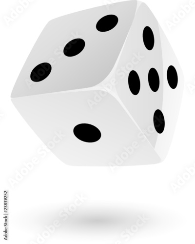 White Dice isolated on white