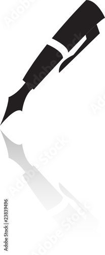 black pen isolated on white