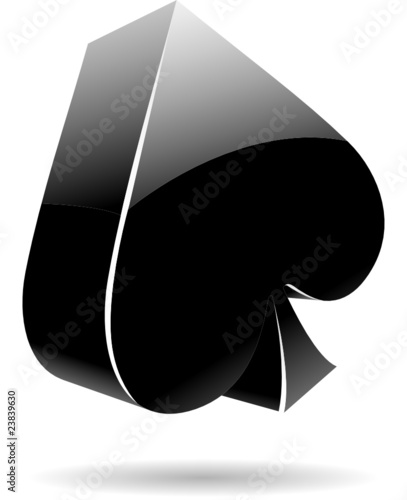 3d suit spades isolated on white