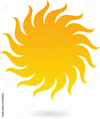 Sun icon isolated on white