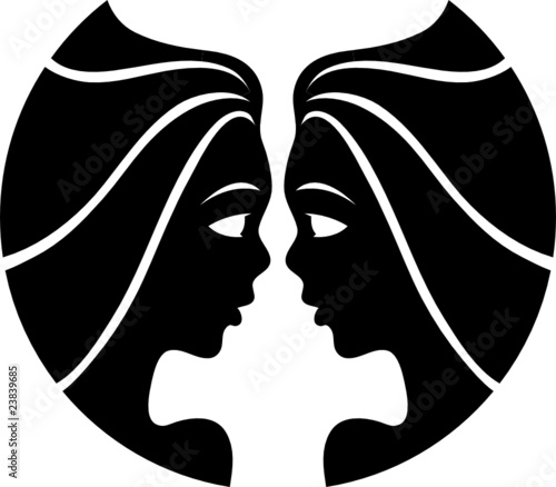Black gemini isolated on white