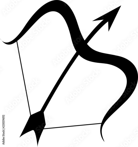 Black sagittarius isolated on white