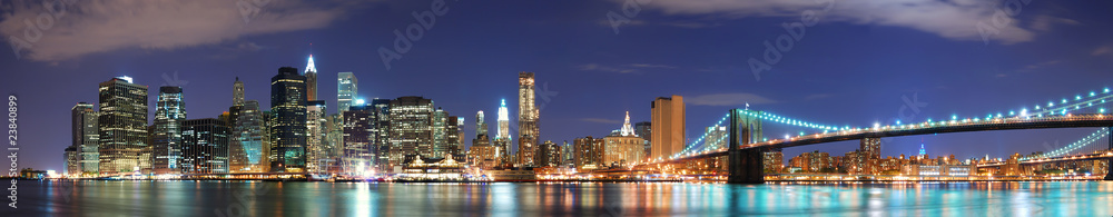 New York City Manhattan skyline panorama - obrazy, fototapety, plakaty 