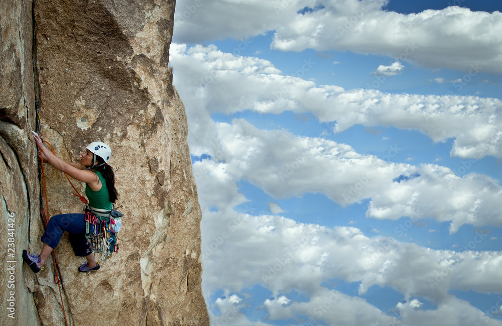 Fototapeta premium Female rock climber.