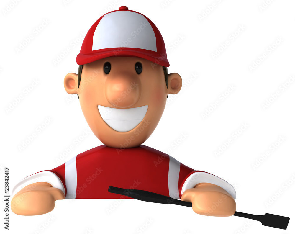 Jockey et panneau blanc