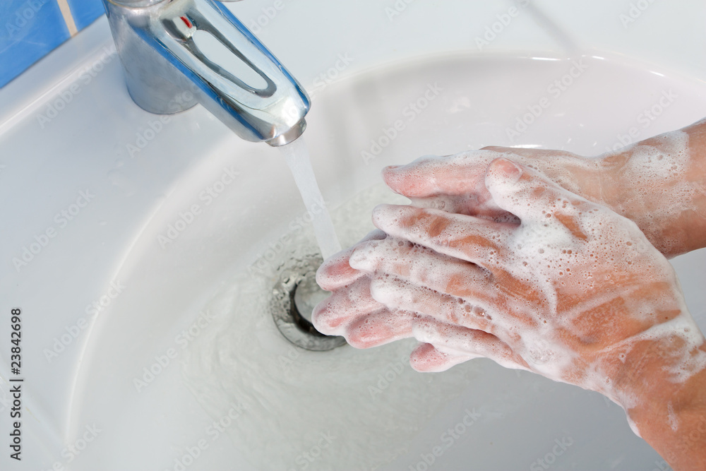 Fototapeta premium Soap hand washing