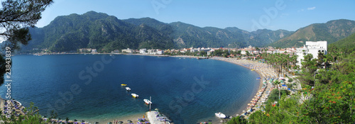 panorama of turkish marmaris resort aegean sea photo