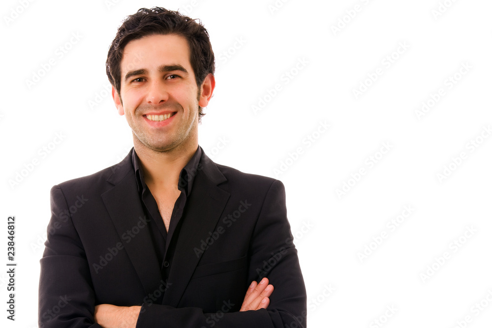 Happy young business man portrait isolated on white Happy young business man portrait isolated on white