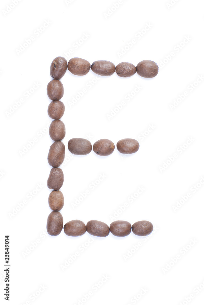 Coffee alphabet isolated on white backgroung Coffee alphabet isolated on white backgroung