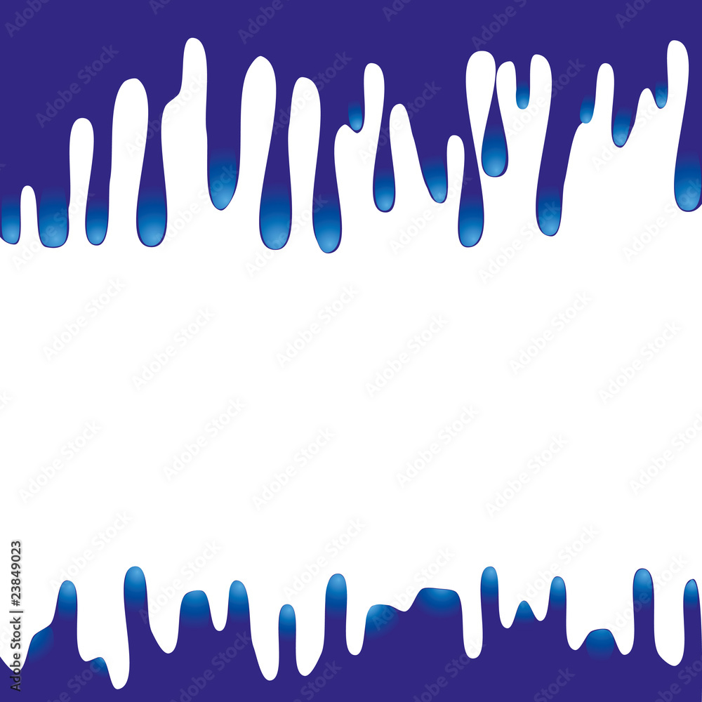 Blue paint dripping up and down, vector illustration Blue paint dripping up and down, vector illustration