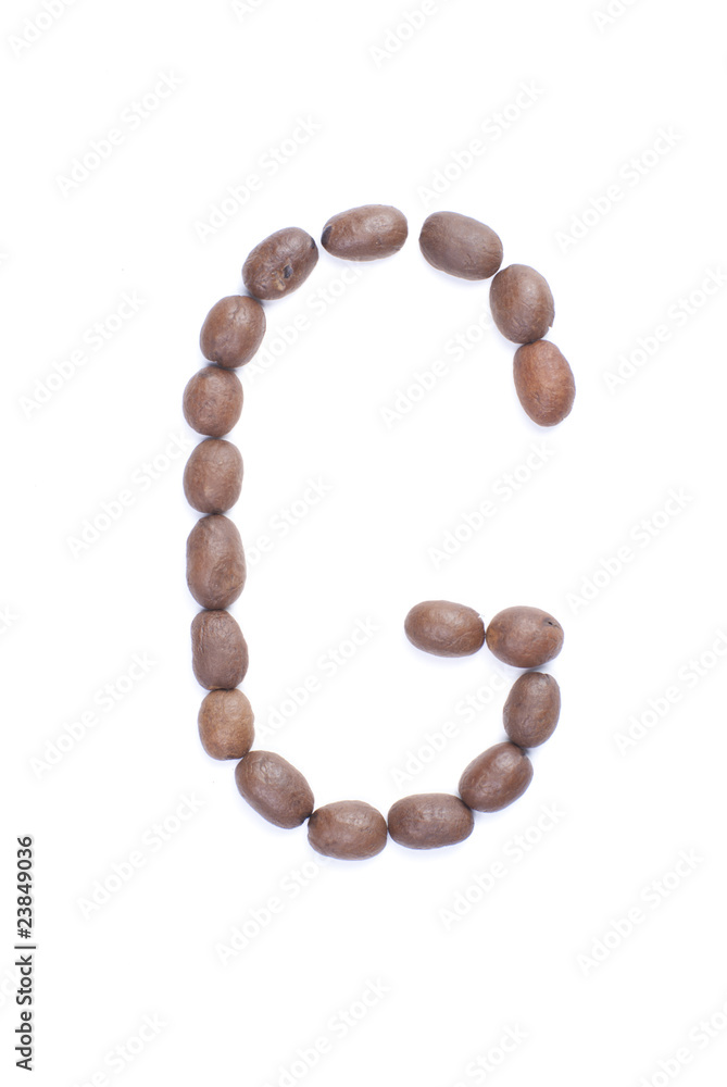 Coffee alphabet isolated on white backgroung Coffee alphabet isolated on white backgroung