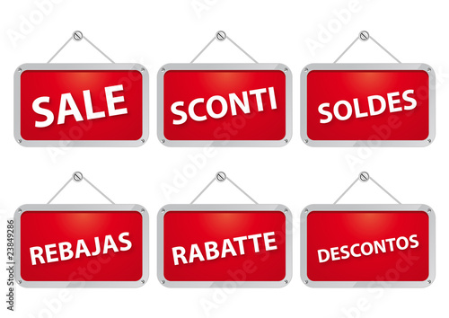 Cartello Sconti in Più Lingue