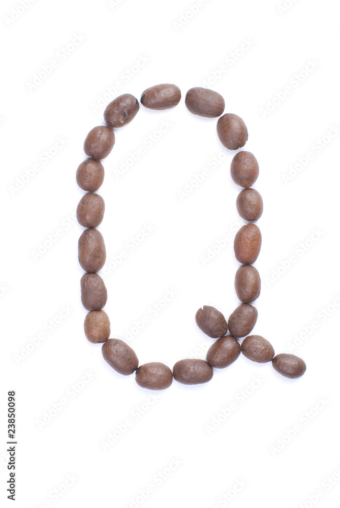 Coffee alphabet isolated on white backgroung Coffee alphabet isolated on white backgroung