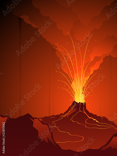 Valokuva Erupting volcano