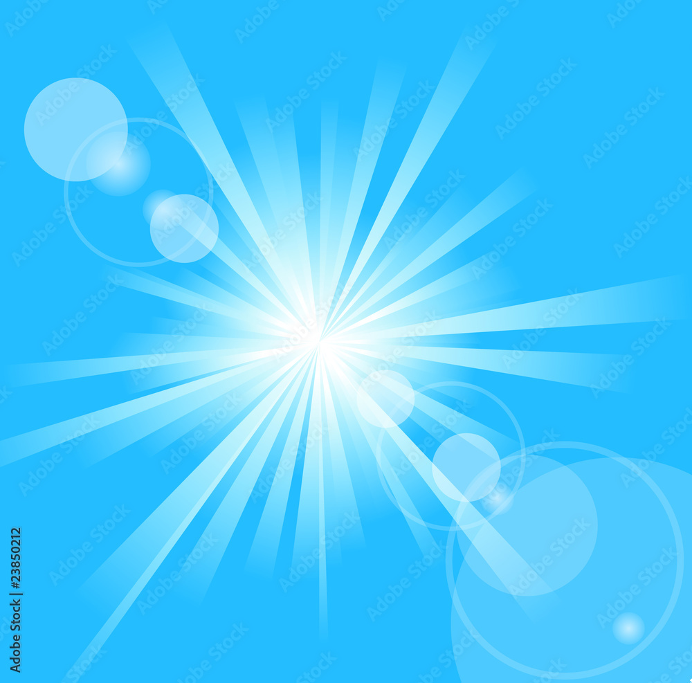 The hot summer sun on a blue sky The hot summer sun on a blue sky