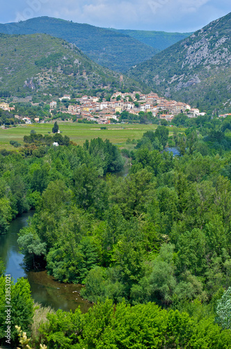 Roquebrun in the Saint Chinian region of the Languedoc photo