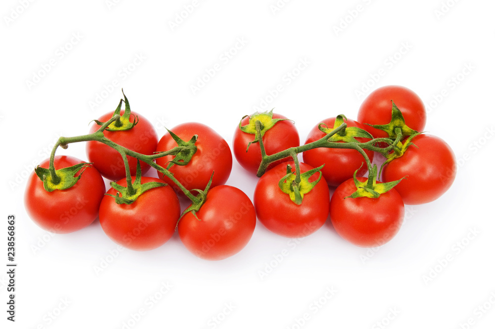Red tomatoes isolated on the white background Red tomatoes isolated on the white background