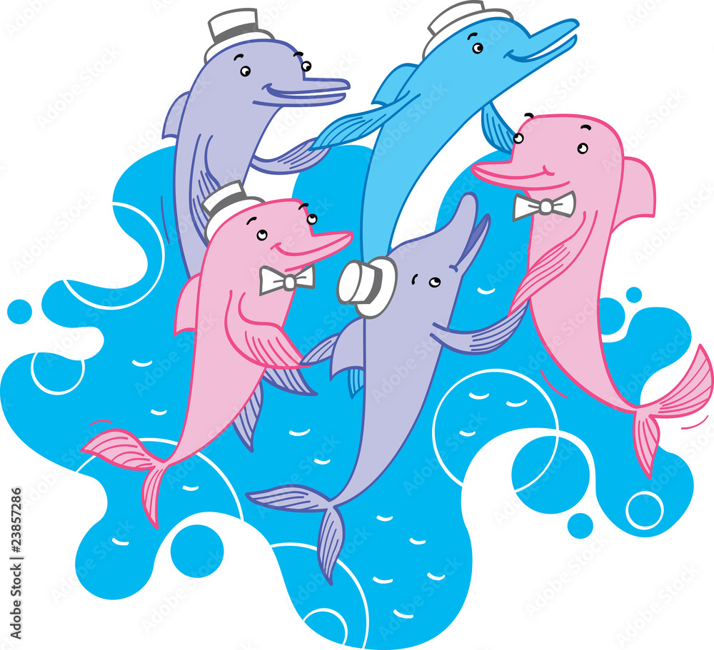 Obraz premium dancing dolphins