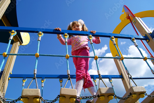 The girl on a children's playground