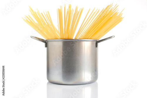 pot with spaghetti