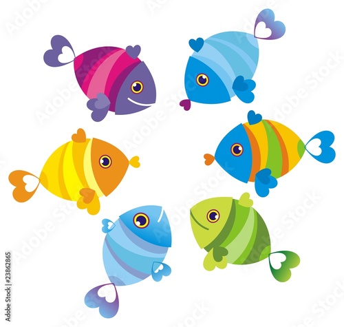 Color fishes. Vector illustration