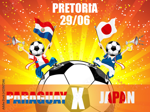 Paraguay Versus japan Soccer Game.