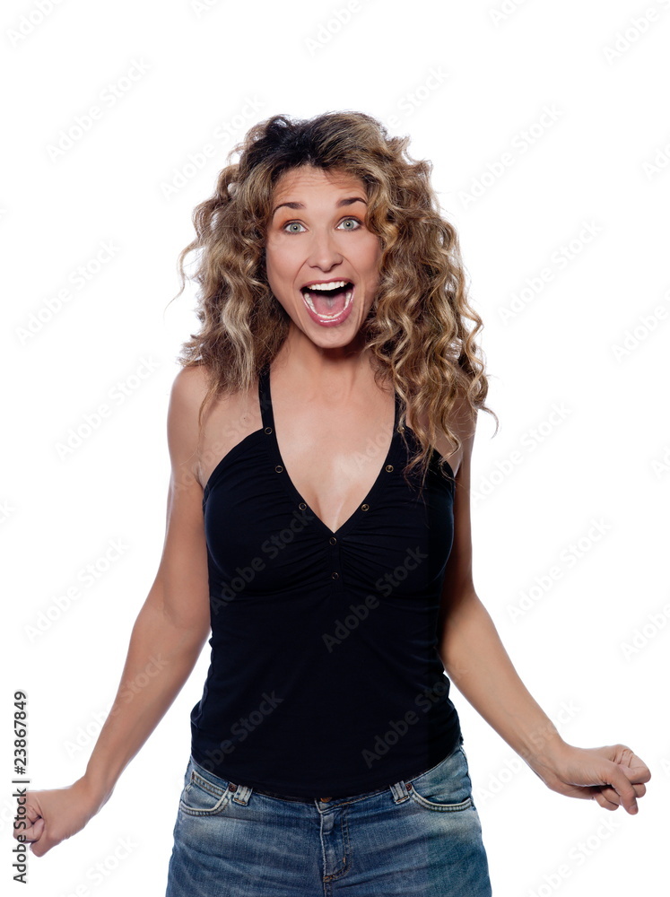 Beautiful expressive curly hair Woman Beautiful expressive curly hair Woman