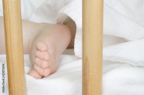 sleeping baby in a crib