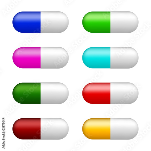 set of vector color pills