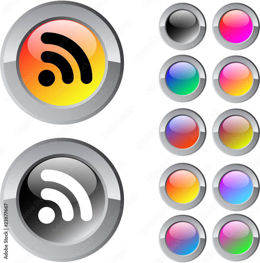 Rss multicolor round button. Rss multicolor round button.