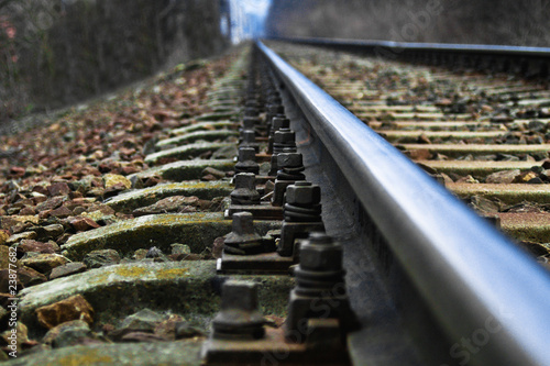 Fotografie, Obraz Shiny rail and sleepers