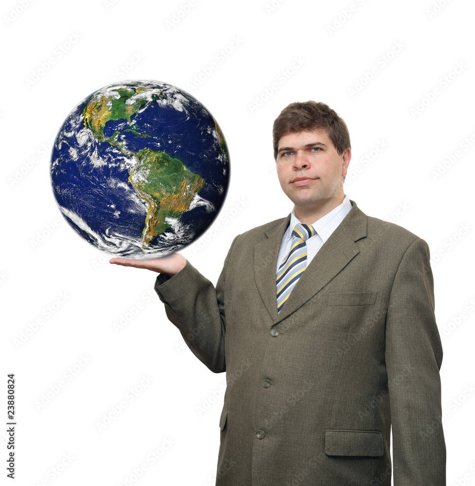 businessman holding earth planet on palm businessman holding earth planet on palm