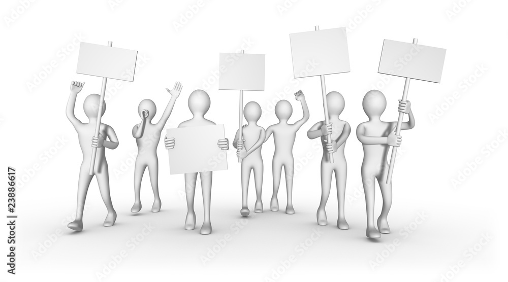 Fototapeta premium Manifestants 3d